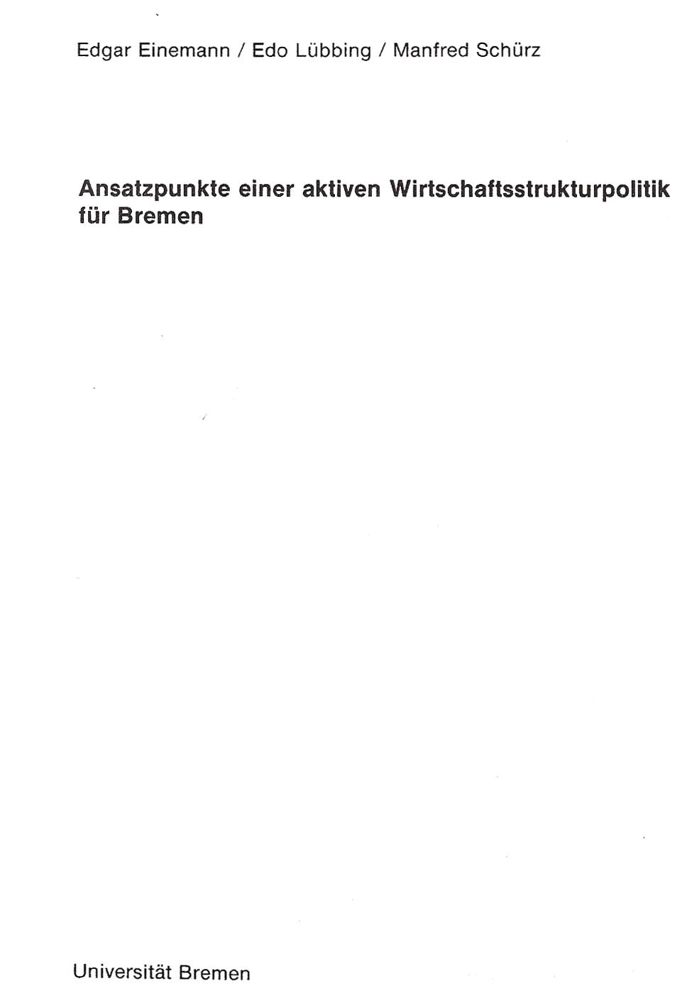 Titelbild Broschüre Wirtschaftspolitik
