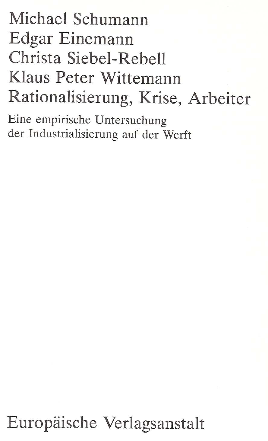 Werftsdtudie Titelbild 1982